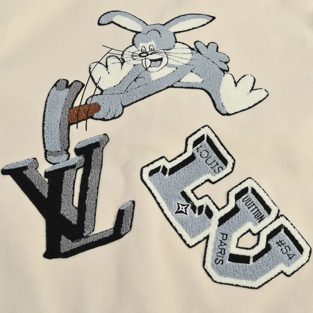 Louis Vuitton/Louis Vuitton 22Fw towel embroidered letter badge baseball jacket